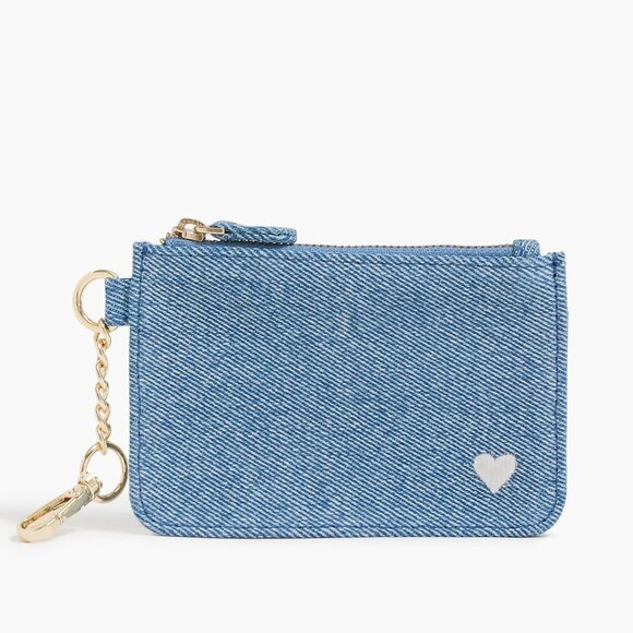 J. Crew Factory Accessories - J. Crew Chambray Heart Card Wallet/NWT
